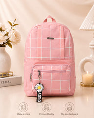 Premium Grid Design Backpack for Students | Lightweight School & College Bag Black
