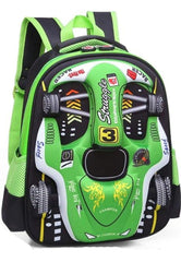 Kids Racing Car Nylon Backpack | Lightweight School Bag for Boys & Girls | Durable Travel & Casual Backpack (Blue)