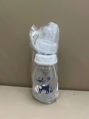 Baby Hands-Free Feeder Bottle 150ml | BPA-Free Anti-Colic Self Feeding Baby Bottle with Straw Brush (Random Color)