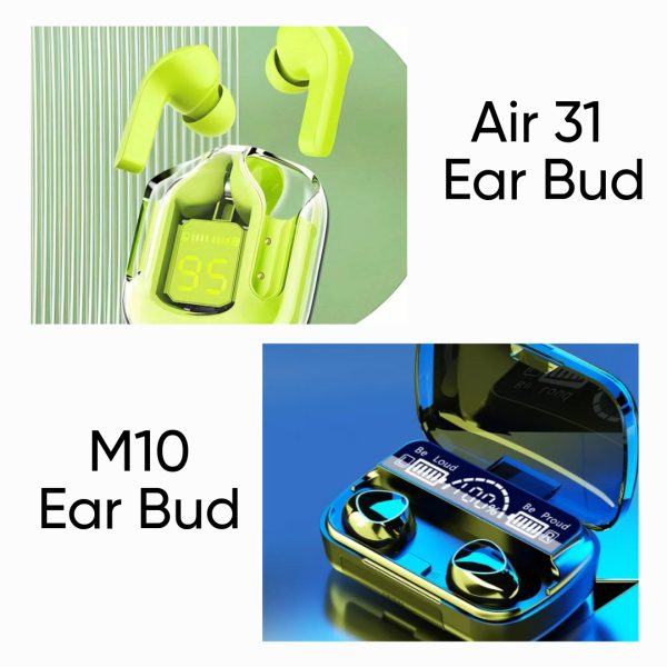 Air 31 Bluetooth Ear Bud & M10 Wireless Bluetooth Earbuds