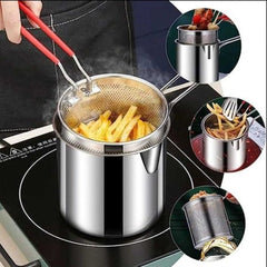 Stainless Steel Deep Fryer Pot With Straine