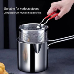 Stainless Steel Deep Fryer Pot With Straine